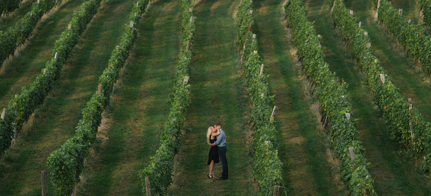 Couple preparing for wedding photography.