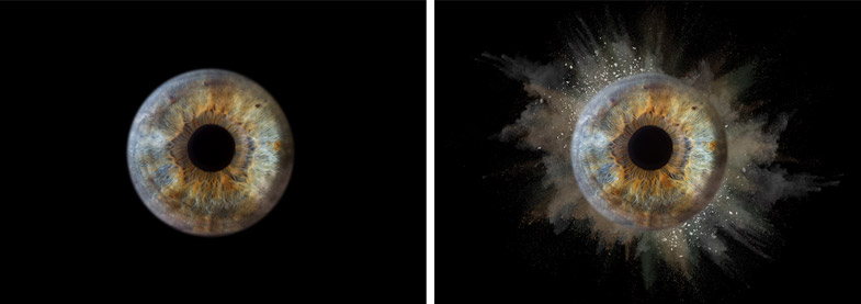 Primer fotografiranja oči – solo digital, črno ali kreativno ozadje