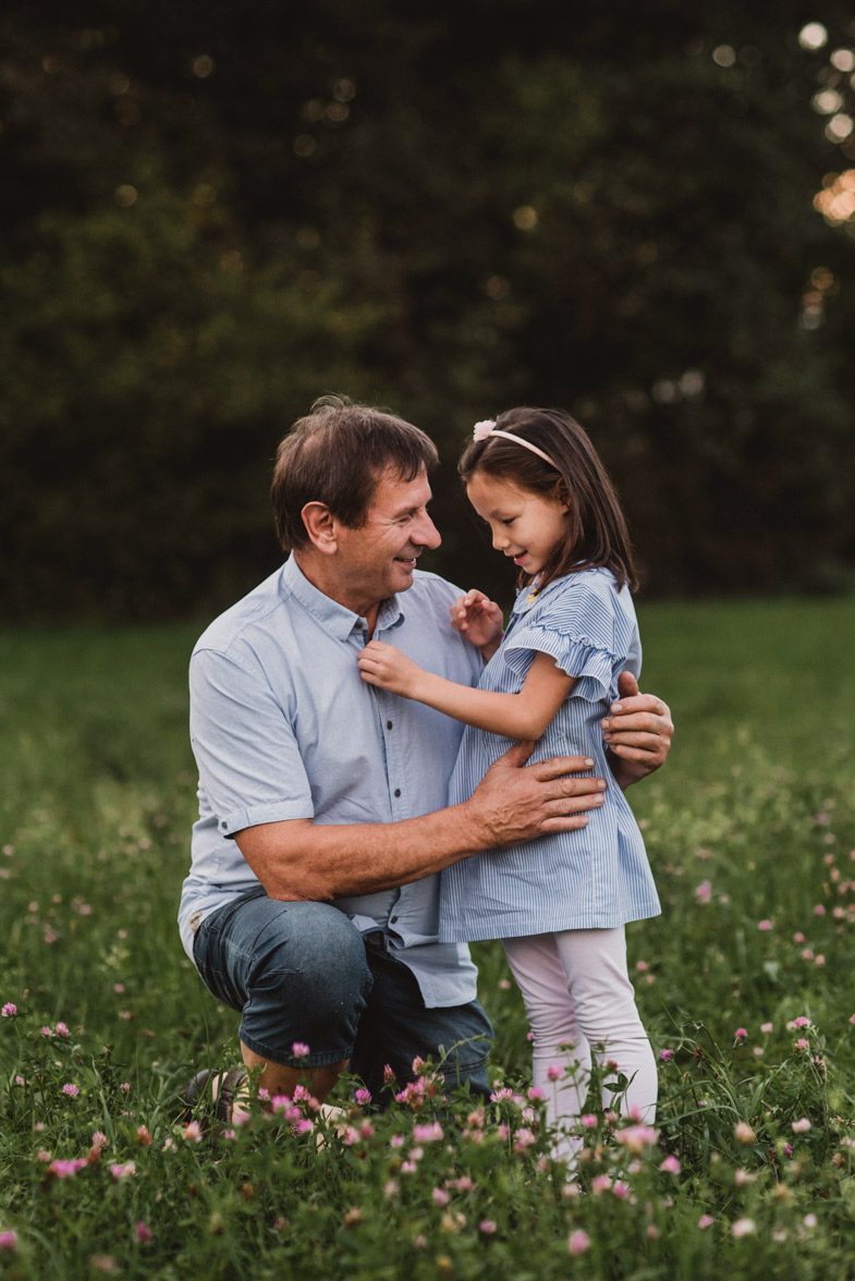 Grandfather and granddaughter.